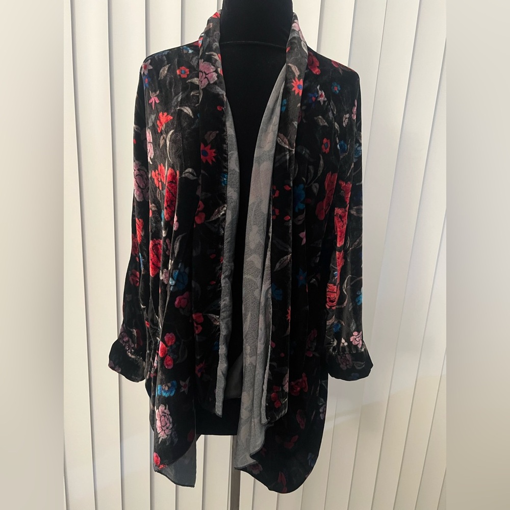 Johnny Was Velvet Floral Kimono